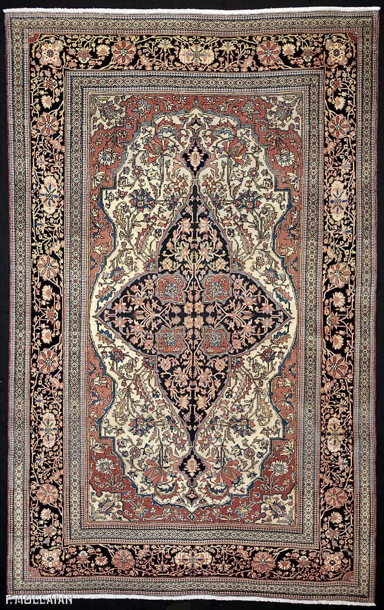 Tapis Persan Antique Kashan Mohtasham n°:28724496